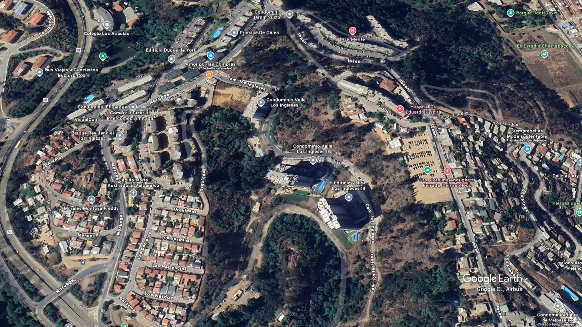 Plano de Planta Departamento y ubicación del Condominio Valle Los Ingleses II 