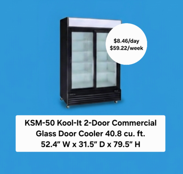 KOOL-IT KSM-50 2 Door commercial glass door cooler