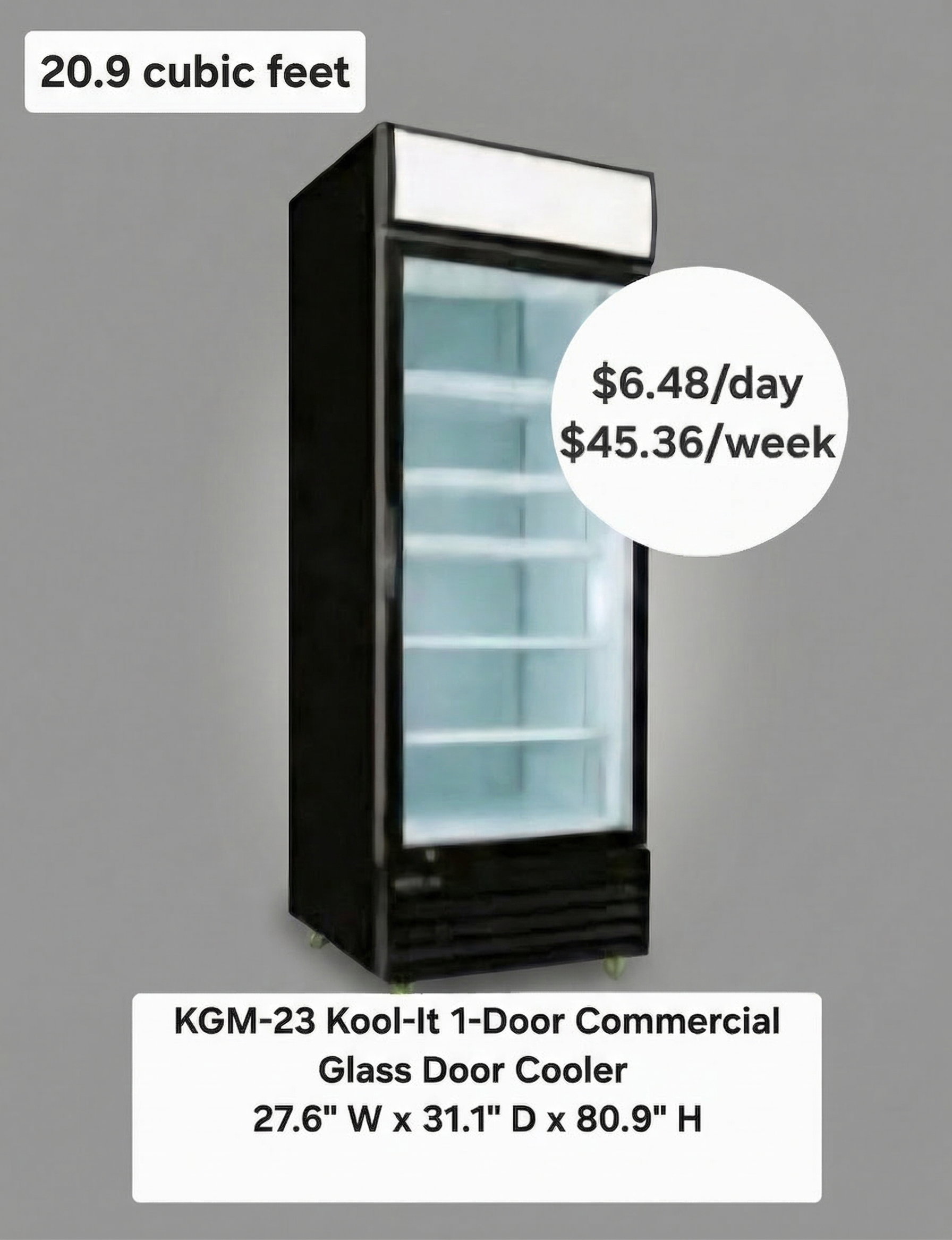 KOOL-IT KGM-23 1 Glass door commercial cooler