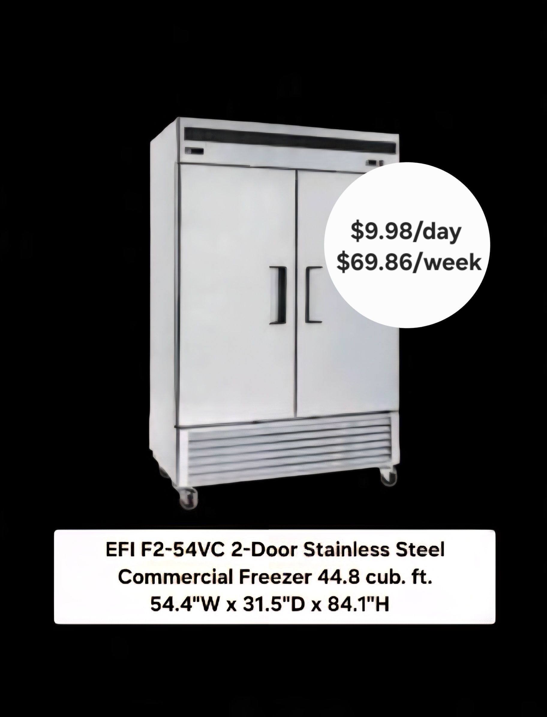 EFI F2-54VC 2 Door stainless steel commercial freezer