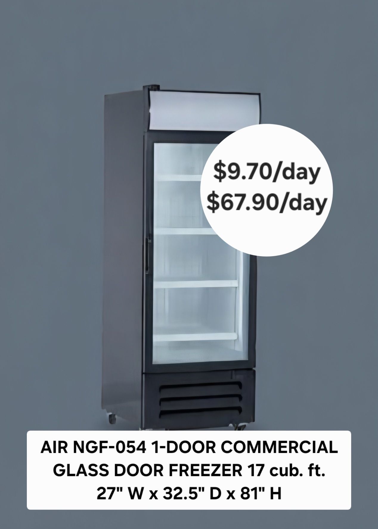 NEW AIR NFG-054 Single glass door commercial freezer