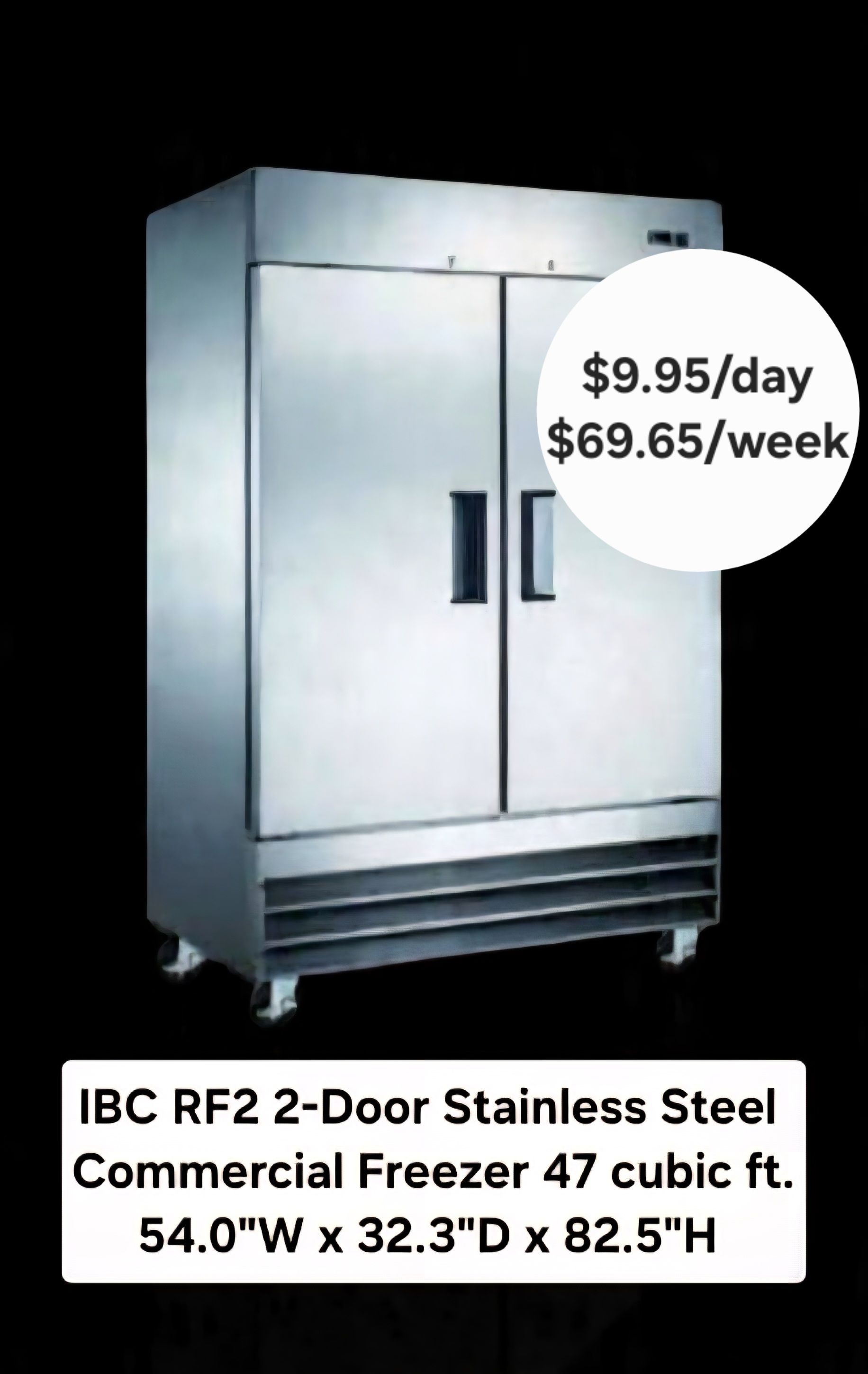 IBC RF2 2 Door stainless steel commercial freezer