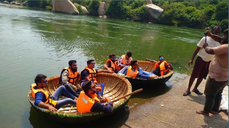 Tungabhadra Coracal boat Red