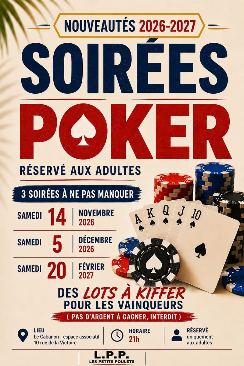 Soirées Poker (sans argent)