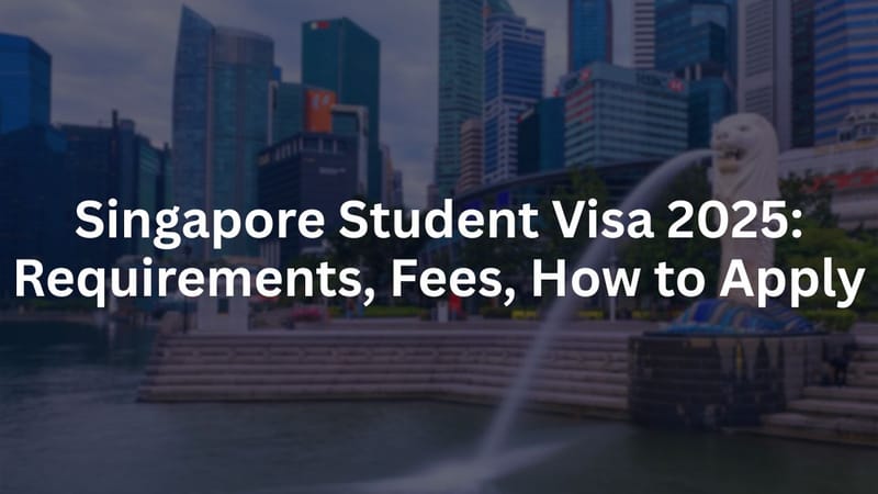 Singapore Student Visa 2025: Requirements, Fees, How to Apply