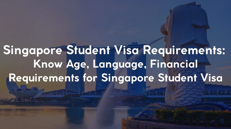Singapore Student Visa Requirements: Know Age, Language, Financial Requirements for Singapore Student Visa