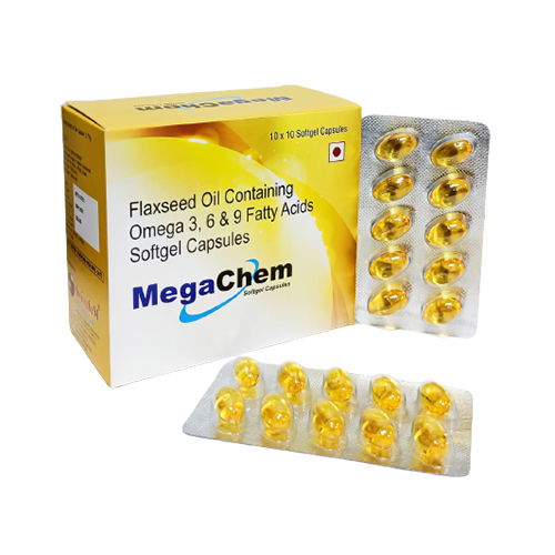 Flaxseed Oil Containing Omega 3,6 & 9 Fatty Acids Softgel Capsules