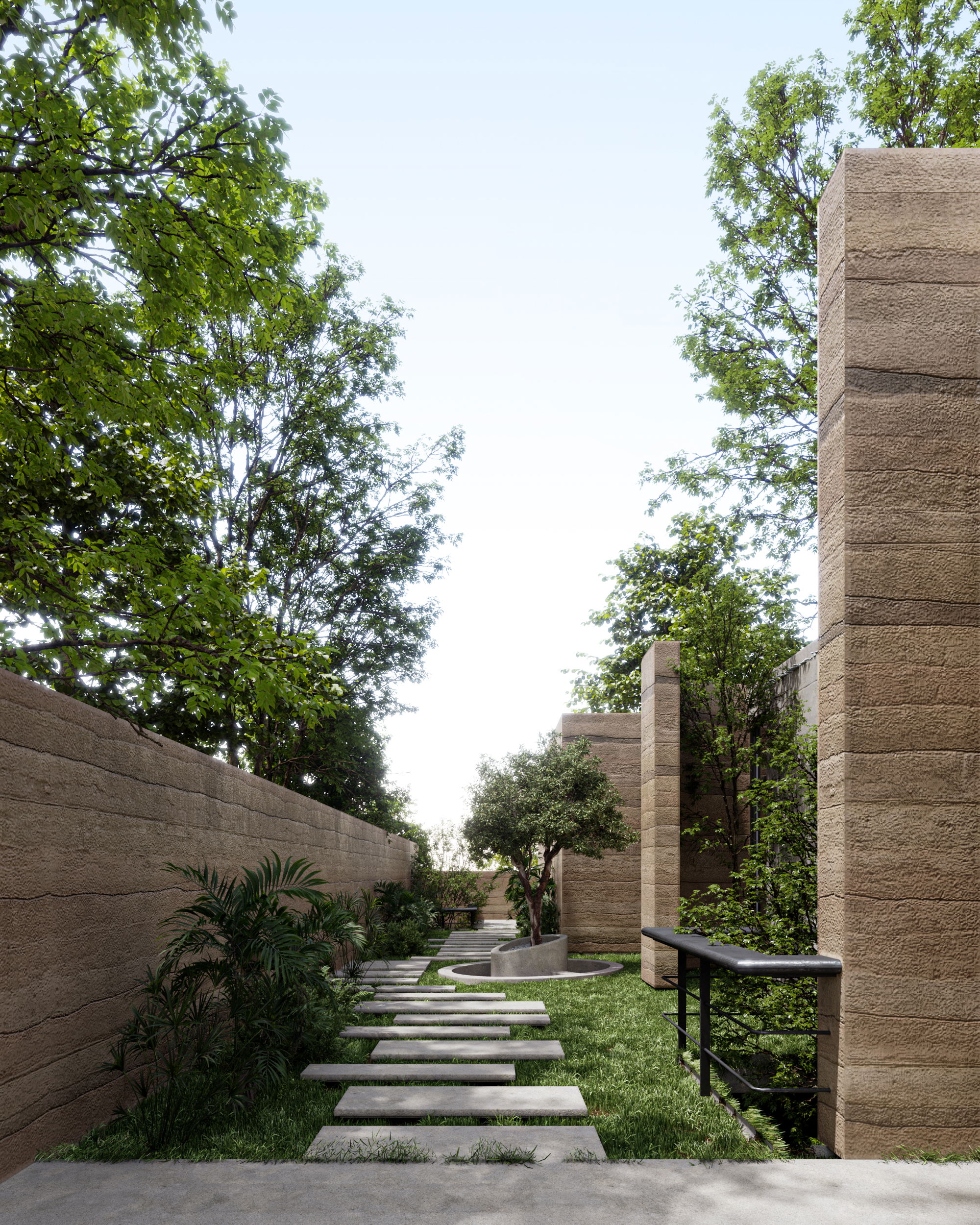 "Contemporary Residential Design with Vibrant Geometric Charm"