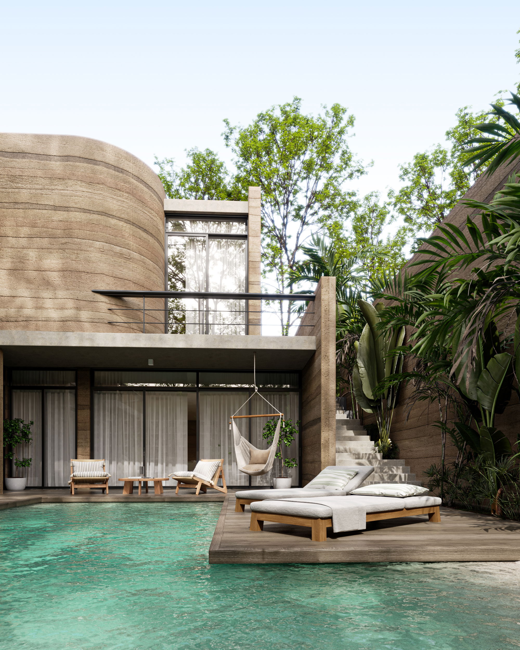 "Contemporary Residential Design with Vibrant Geometric Charm"