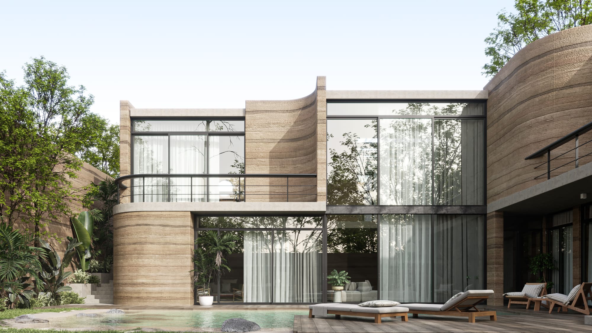 "Contemporary Residential Design with Vibrant Geometric Charm"