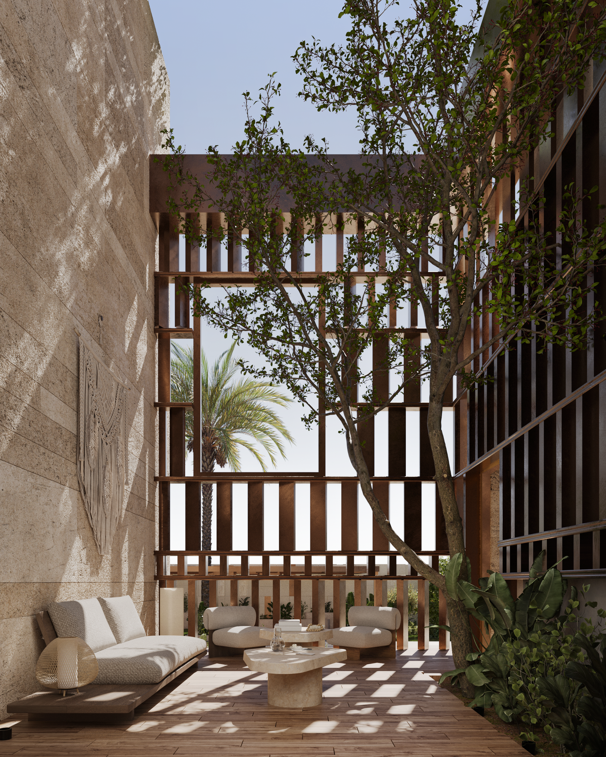 A refined facade blending modern lines with timeless arches.