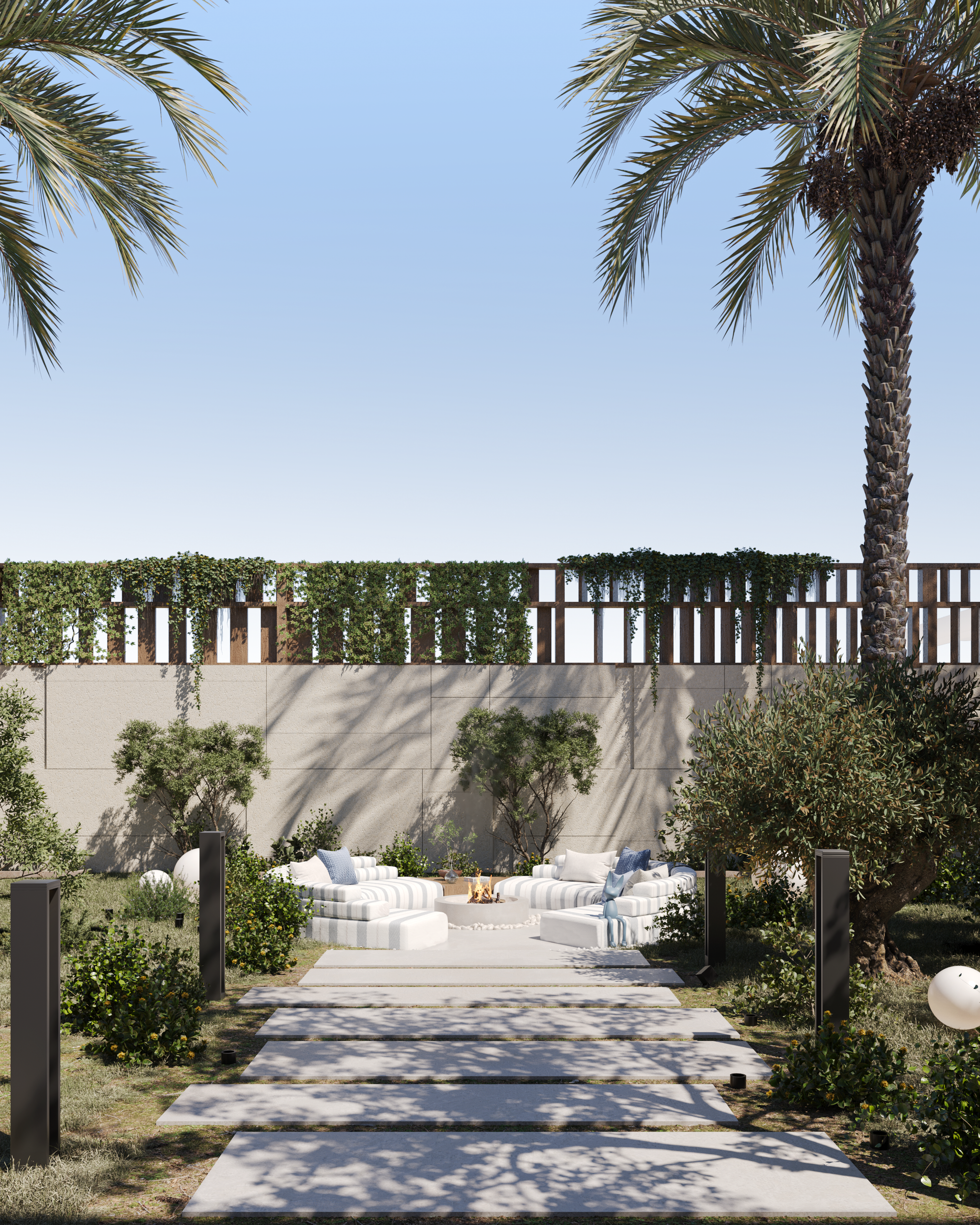 A refined facade blending modern lines with timeless arches.