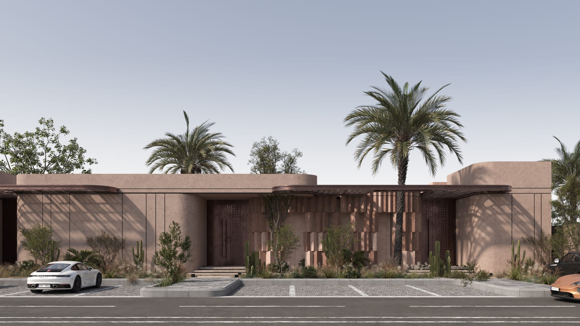 Repetition and rhythm in the façade create a quiet architectural order.