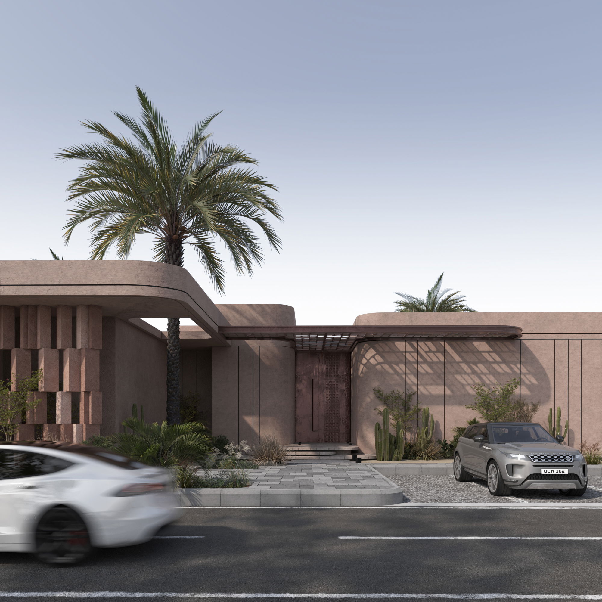 Repetition and rhythm in the façade create a quiet architectural order.