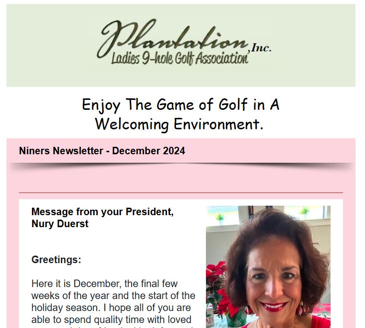 December PL9GA Newsletter