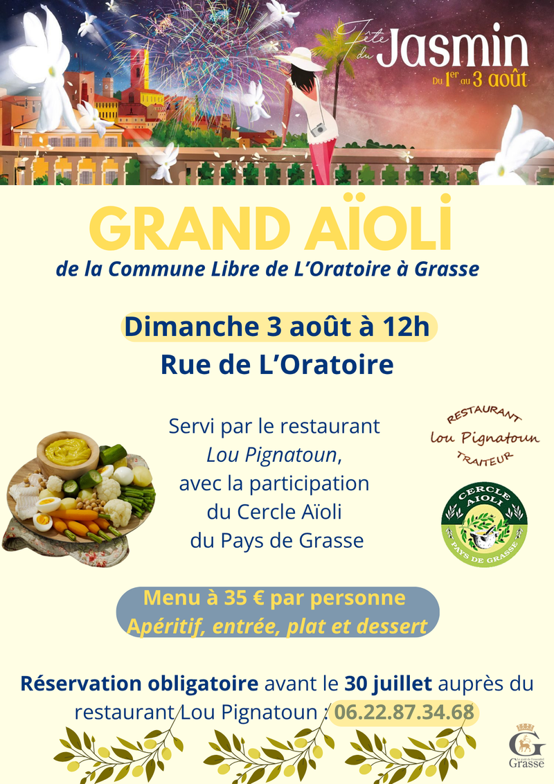 Aïoli géant dans le Centre ancien de Grasse le 3 août 2025