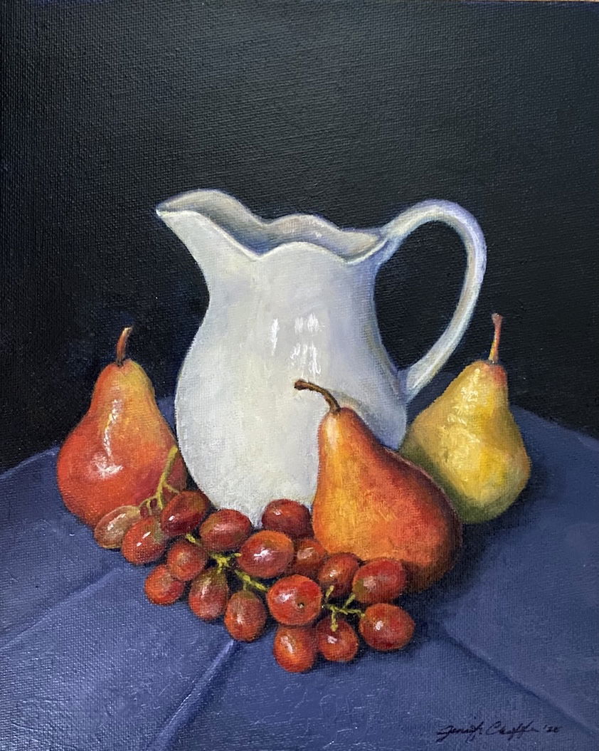 Pitcher with Pears and Grapes