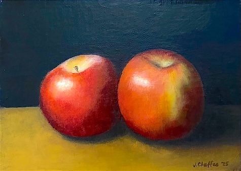 Fuji Friends, oil on canvas, 5" x7"