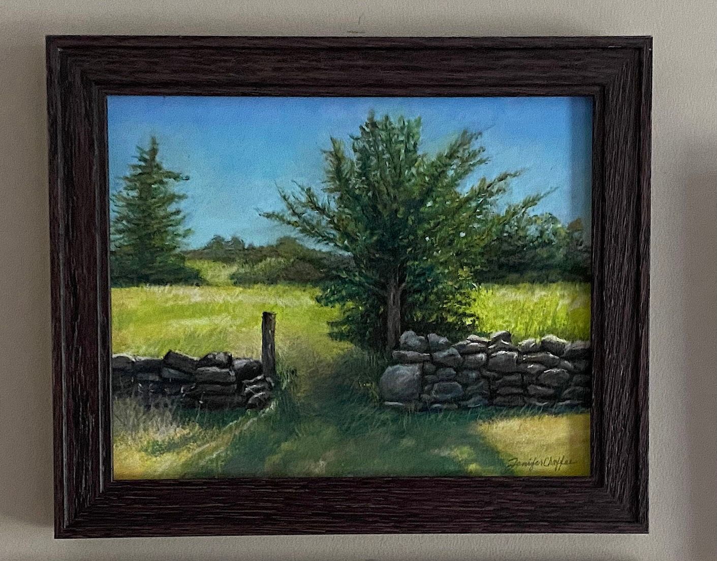 Cedar Sentry, pastel, framed