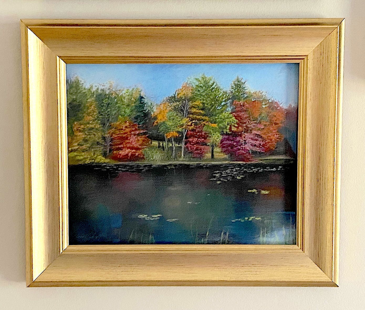 Afternoon Reflection, pastel, framed