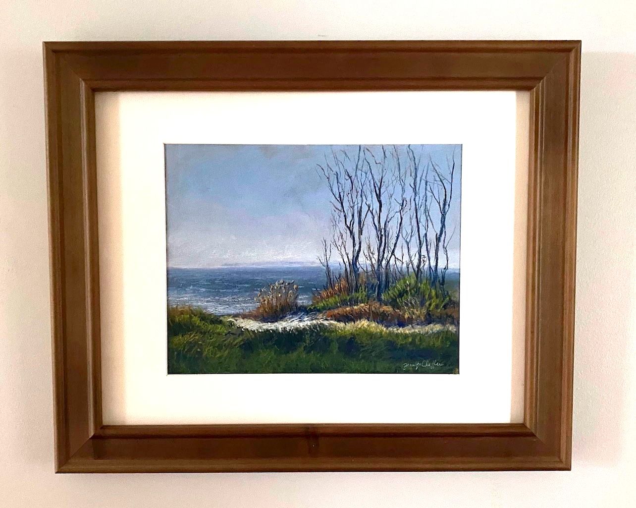 Beach Path, Hammonasset #1, pastel, framed