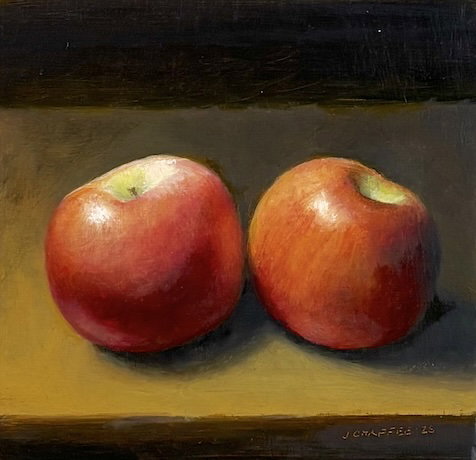 The Space Between Them, Oil on Board