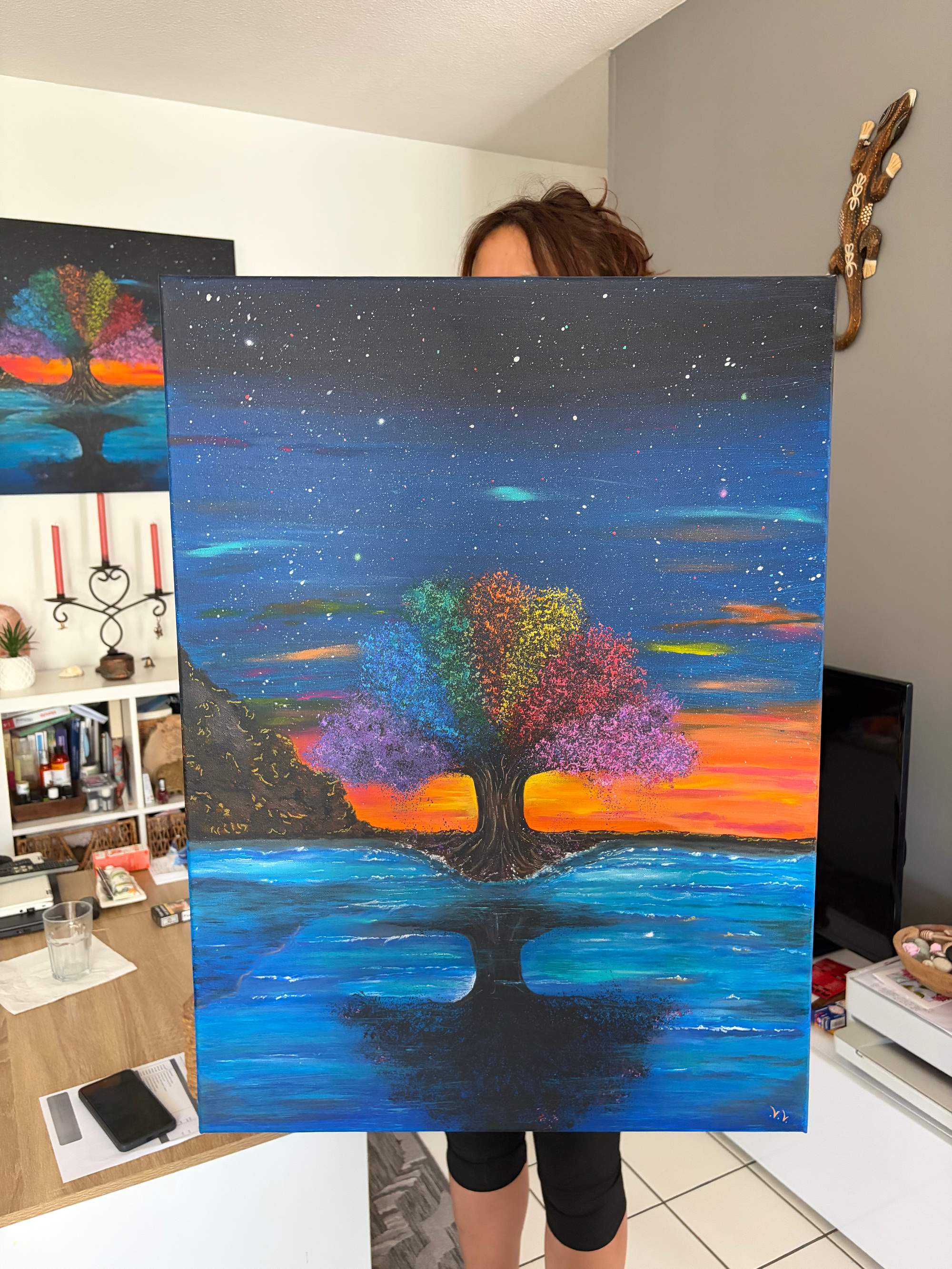 ARBRE DE VIE COLORÉ 55X75 cm
