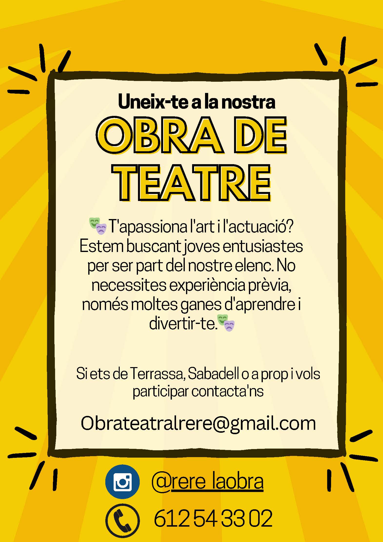 CARTELLS 1 PER AL CAST OFICIAL DE L'OBRA EN CASTELLÁ I CATALÁ