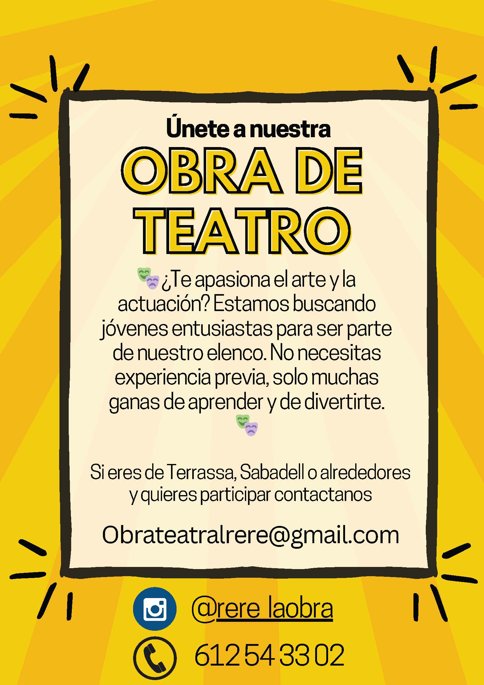 CARTELLS 1 PER AL CAST OFICIAL DE L'OBRA EN CASTELLÁ I CATALÁ
