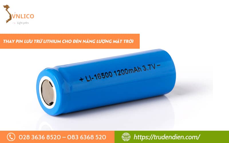Thay pin lưu trữ Lithium cho đèn năng lượng mặt trời
