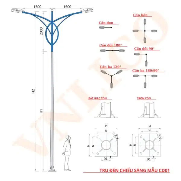 Cột đèn cao áp STK 01CK