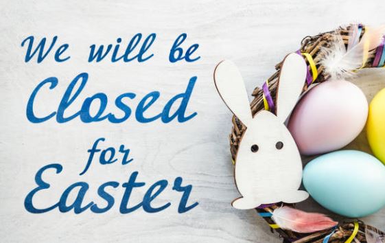 Easter Gym Closure: Friday April 3- Sunday April 5th