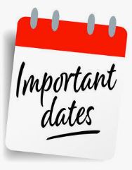 IMPORTANT DATES: Summer to Fall transition!