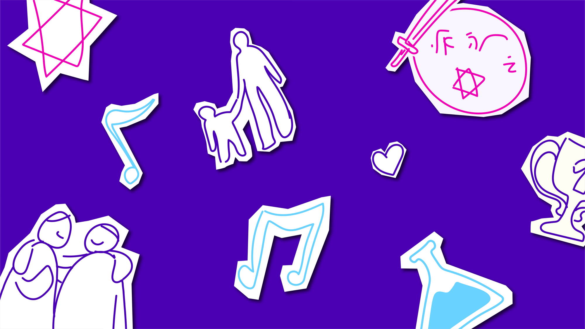 יצירת קליפ באפטר לשיר "אני שייך לעם"- תכנון מסכים, טיפוגרפיה, צבעוניות ואיור. 