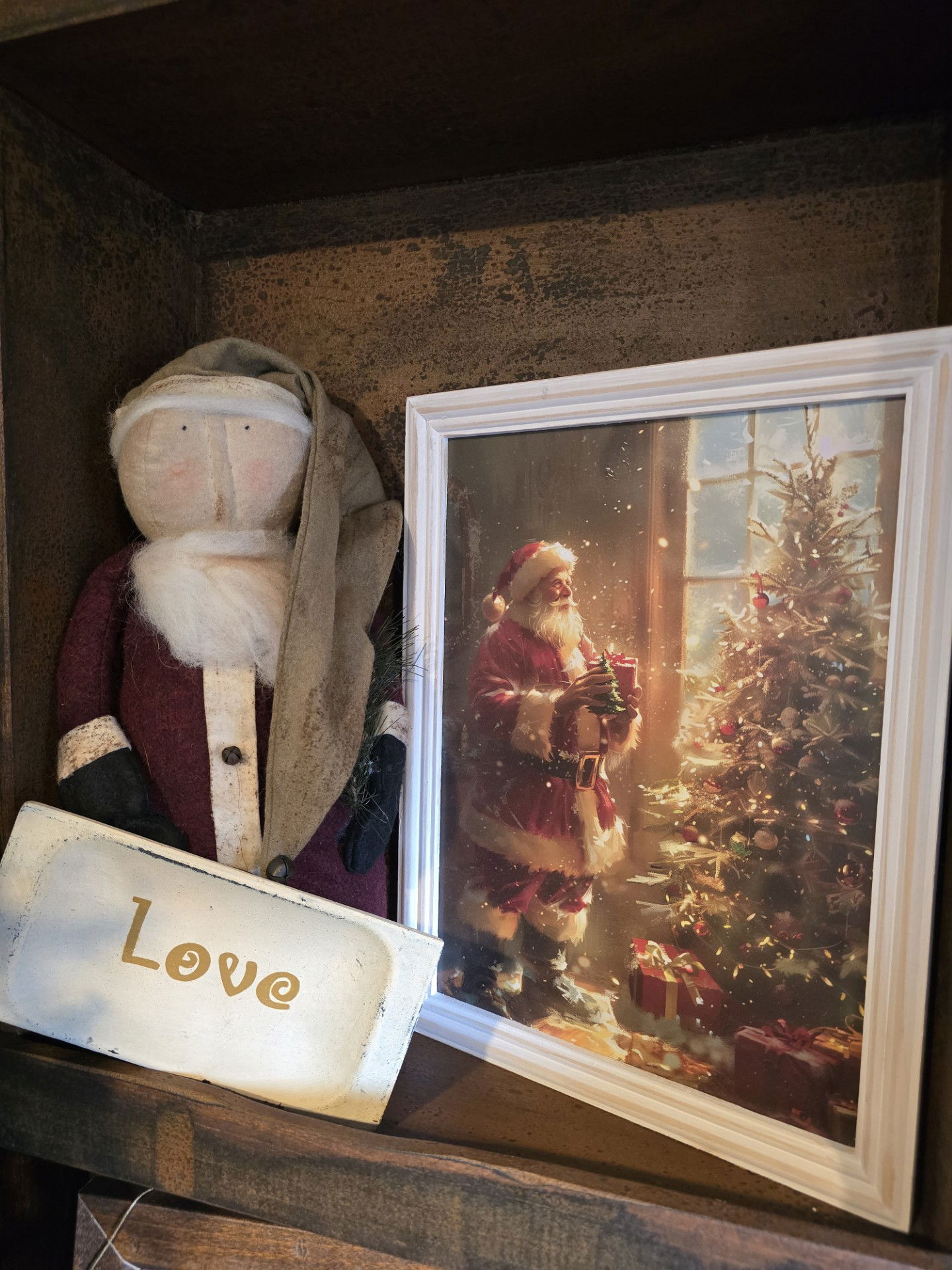 Santa Gazing At Christmas Tree Frame