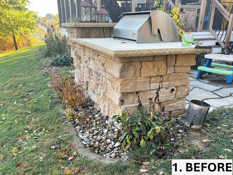 Garden Bed Refresh with River Rock Mulch