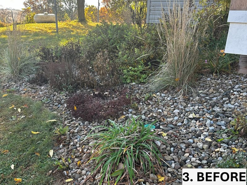 Garden Bed Refresh with River Rock Mulch