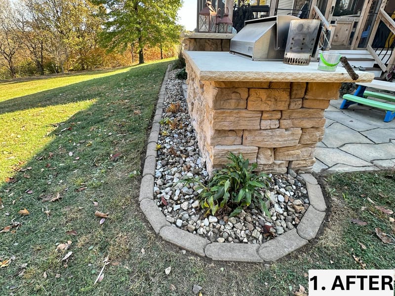 Garden Bed Refresh with River Rock Mulch