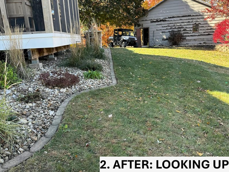 Garden Bed Refresh with River Rock Mulch