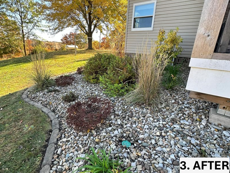 Garden Bed Refresh with River Rock Mulch
