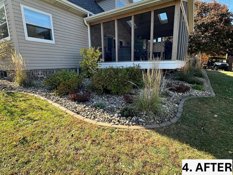 Garden Bed Refresh with River Rock Mulch