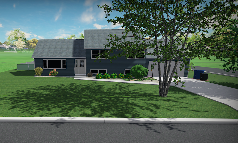  A Bold Transformation: Low Maintenance Landscaping for a Navy Blue Home