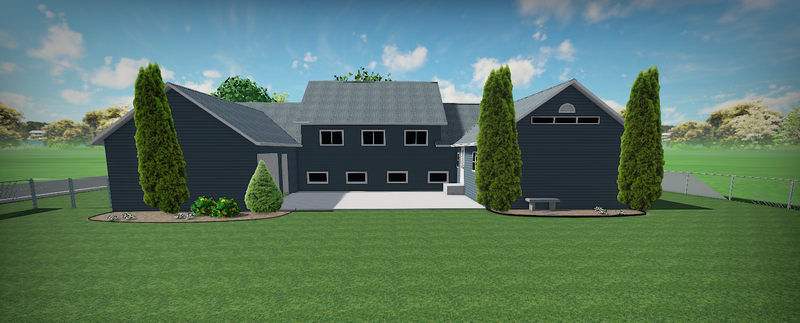  A Bold Transformation: Low Maintenance Landscaping for a Navy Blue Home