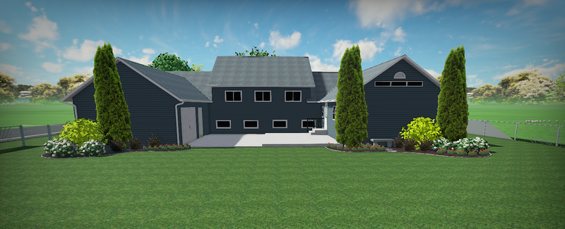  A Bold Transformation: Low Maintenance Landscaping for a Navy Blue Home