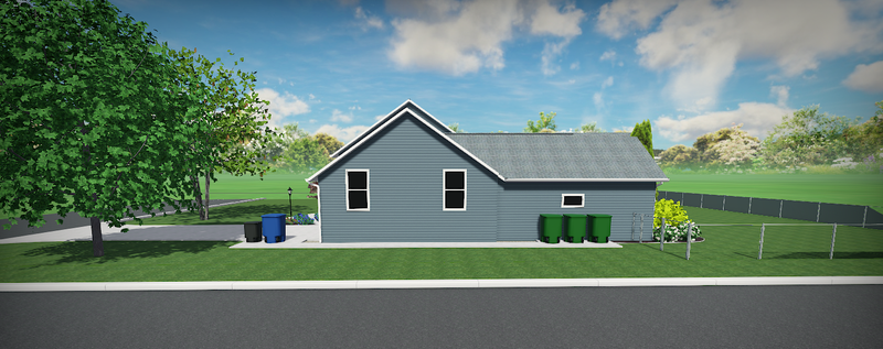  A Bold Transformation: Low Maintenance Landscaping for a Navy Blue Home