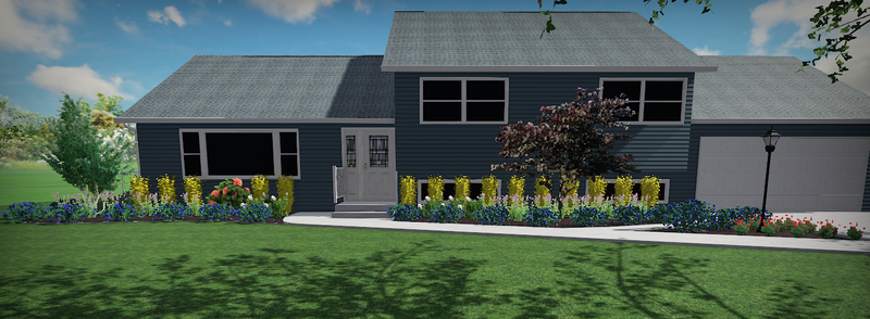  A Bold Transformation: Low Maintenance Landscaping for a Navy Blue Home