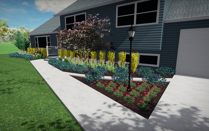  A Bold Transformation: Low Maintenance Landscaping for a Navy Blue Home