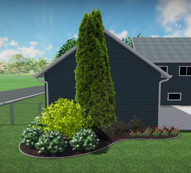  A Bold Transformation: Low Maintenance Landscaping for a Navy Blue Home