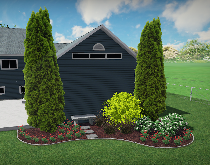  A Bold Transformation: Low Maintenance Landscaping for a Navy Blue Home