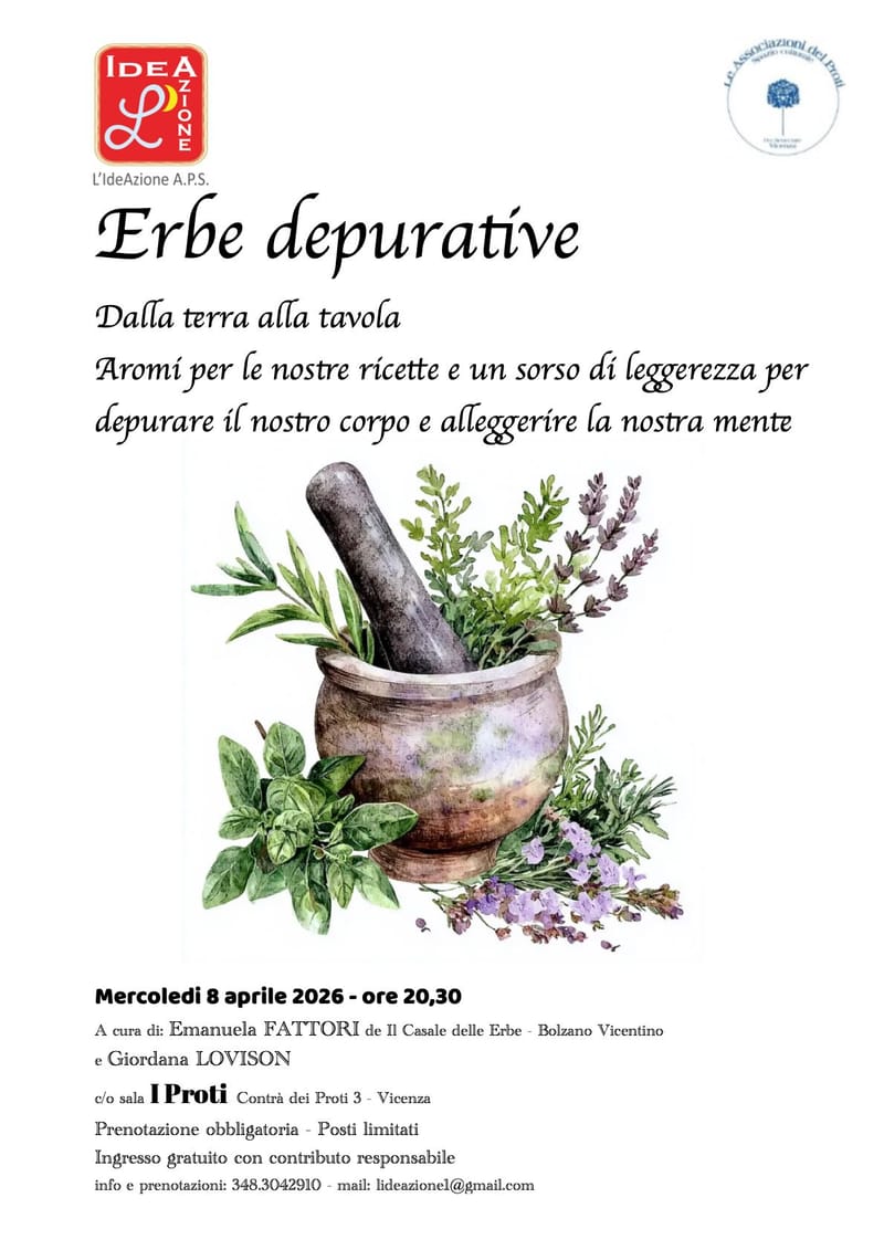 8 aprile 2026 c/o sala I Proti Contrà dei Proti 3 - Vicenza ore 20,30